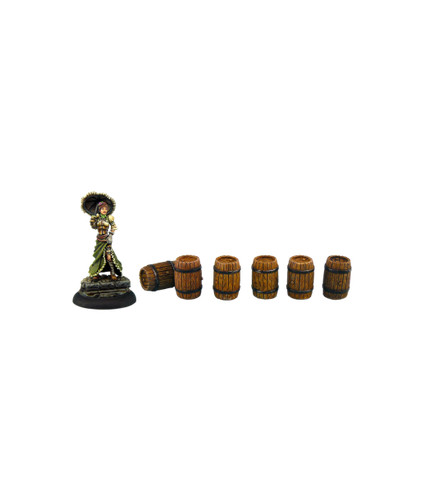 Small wooden barrels new - wooden, (x6)