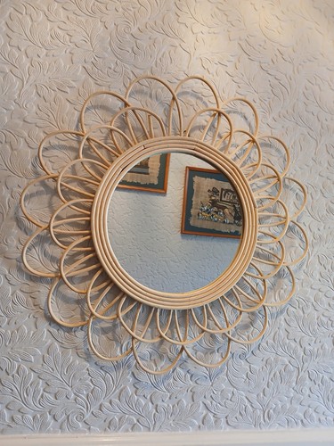 Rattan wicker wall - wall, sunflower
