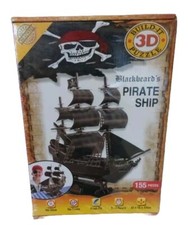 3D Blackbeards Pirate Ship Build It Puzzle 155 Pcs Cheatwell  New Sealed A31