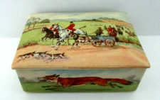 MEGA RARE ROYAL DOULTON SERIESWARE CIGARETTE BOX & TRAYS - FOX HUNTING