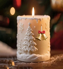 Christmas Candle Silicone Mold Soap Resin Mould for Wax Making Desk Decoration