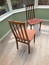 Rosewood Dinning Room Chairs Set Of  4 Dark Pink Padded Fabric Seat Good Condtn