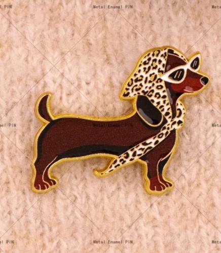 Dachshund enamel pin - , sausage