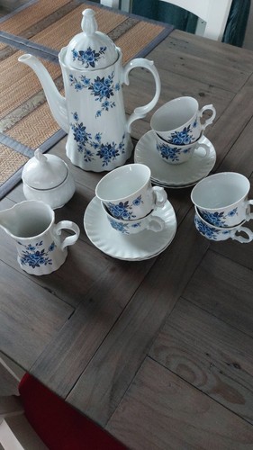 Bavarian porcelain blue floral - bavarian,