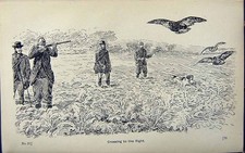 Old Print Ref.830 1889 Art Shooting Charles Lancaster Hunting Birds Sport