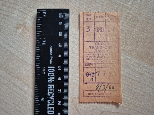 1960 vintage bus ticket - vintage,