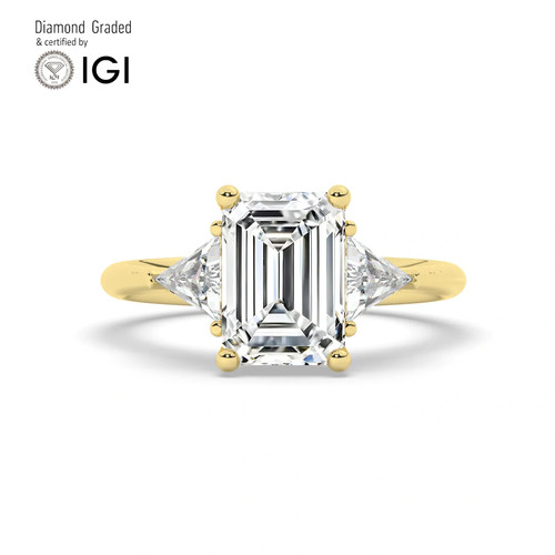 Emerald diamond trilogy - diamond, ring