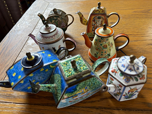 Assorted ceramic teapots - ceramic,