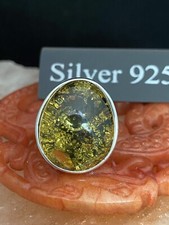 Solid Silver And Genuine Amber