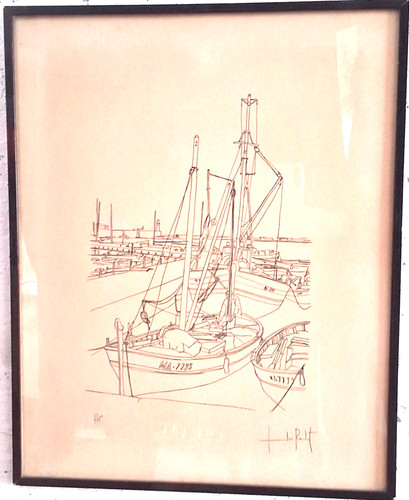 Port marseille lithograph - port,