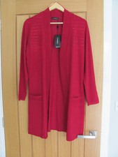 LONGLINE RED CARDIGAN SIZE M