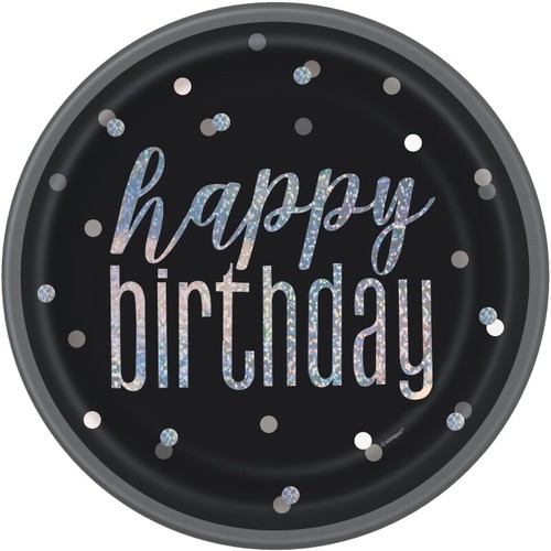 Black silver birthday party - black,