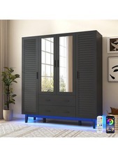 Black Freestanding Wardrobe