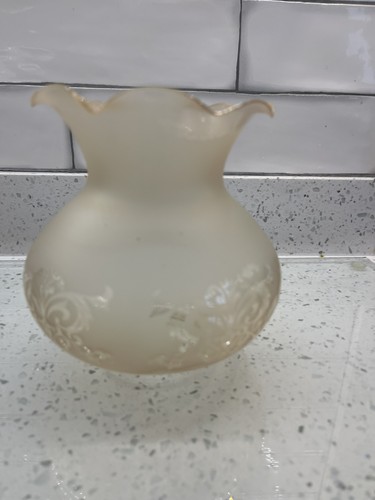 Vintage etched glass globe - glass,