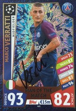 Marco Veratti PSG Match Attax Champions League Hand Signed Card MOTM 1