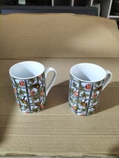 Set Of 2 Waterside William Morris Coffee Cups Mugs Fine China New 