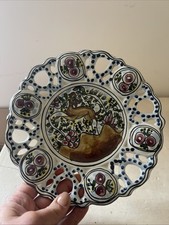 Vtg  Portugal Reticulated Wall Plate .