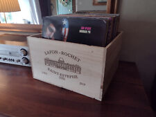 Vinyl Record LP Storage Box. 12". Wooden wine box. French. (BOX ONLY)