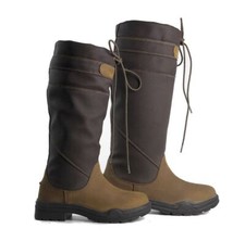 Horse Riding Country Boots Leather Lace Up Kids Brown Horse Riding Shoes