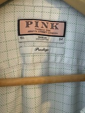 Thomas Pink Blue and Green Check Shirt Size 15.5 Long Sleeve