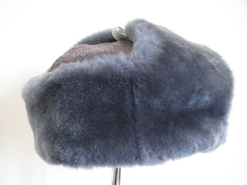 Vintage trapper hat grey wool - ,