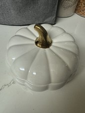 Ceramic White Pumpkin Jar with