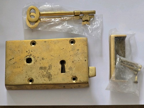 Solid brass rim lock - brass,