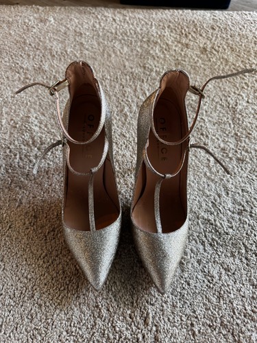 Gold metallic glitter stiletto - metallic,