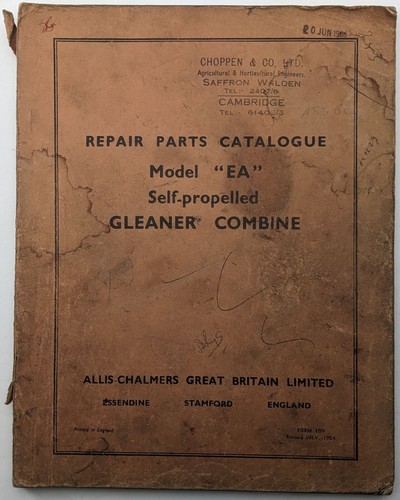 Parts catalogue for allis - parts,