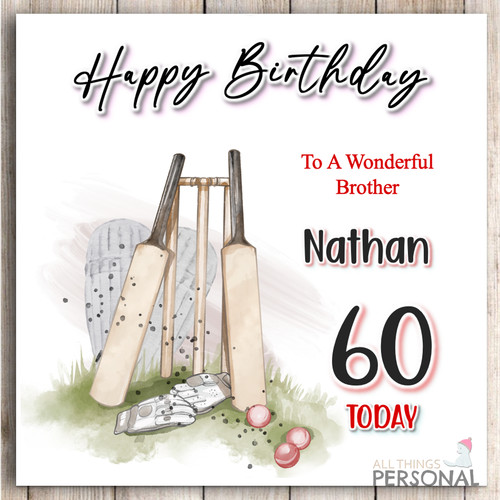Personalised cricket birthday - personalised,