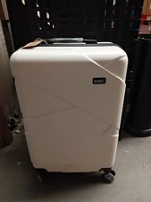 white and black 24inch suitcase