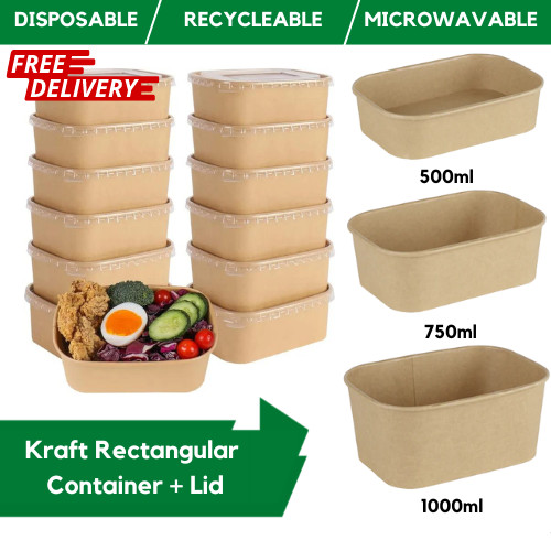 Kraft rectangular bowls - kraft,