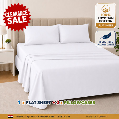Flat sheets with pillowcases - with,