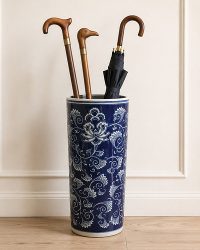 Victorian design blue flower - blue,