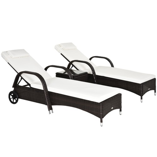 Outsunny pcs rattan lounger - pcs,