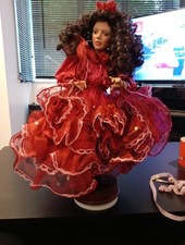 Stunning 45cm/50cm Porcelain Flamenco Dancer Doll Rare Very Good  Condition