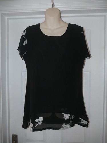 Black top embroidered - embroidered, swirl