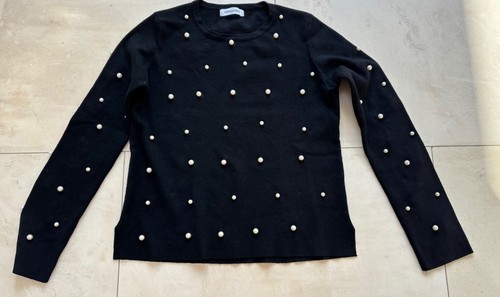 Black knitted jumper - black,