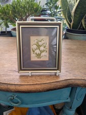 Vintage Framed 11x12 Silk embroidered Kensitas Flowers snowdrop 91g