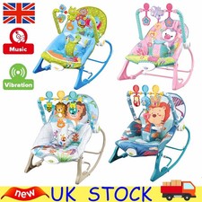 Baby Bouncer Rocker Swing Vibration Chair Soft Soothing Music Toy Toddler Infant