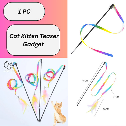 Cat kitten teaser wand gadget - wand,