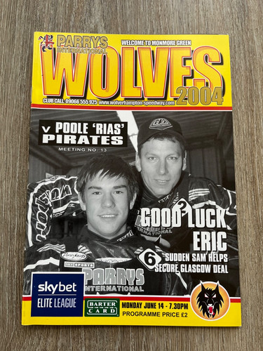 Wolves speedway programme - wolves,