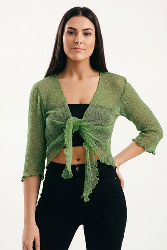 Womens tie open front - open, shrug