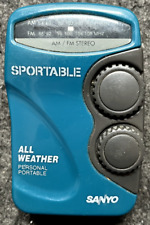VINTAGE SANYO SPORTABLE ALL WEATHER AM/FM PERSONAL PORTABLE RADIO TESTED WORKING