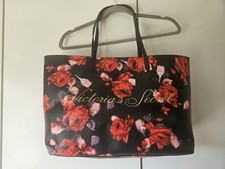 Victoria's Secret Vibrant Red Floral Limited Edition Tote Shopper Bag