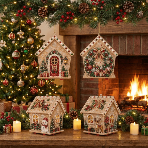 House christmas pearl art - house,