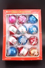 12x Vintage Winfield Glass Baubles