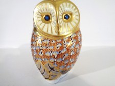 ROYAL CROWN DERBY BARN OWL   PAPERWEIGHT GOLD STOPPER  free post