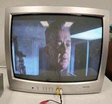 Toshiba 19A24 19" Silver CRT Color Television *Mfg 2004* Coaxial A/V