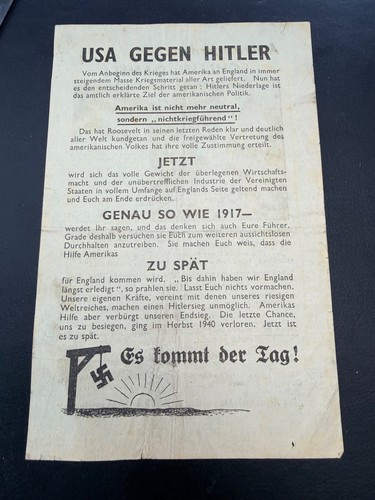 Ww2 allied propaganda leaflet - ww2,